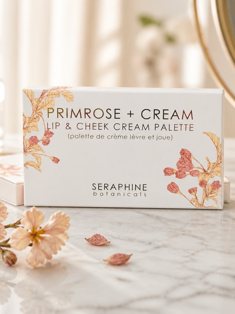 Seraphine Botanicals Primrose + Cream Lip & Cheek Cream Palette - NIB Vegan